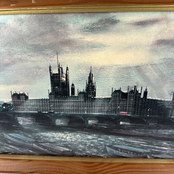 H.MOSS BIG BEN LONDON AT DAWN 12.5X26.5 COLOR LITHOGRAPH FRAMED - Picture 5 of 13